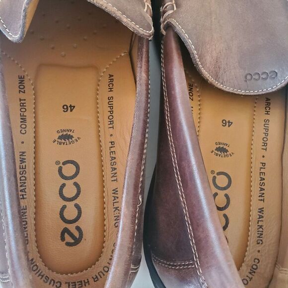 ECCO Men\'s Size EU 46 US 12-12.5 Brown Leather Slip-On Loafers Casual Driving main image 8